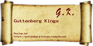 Guttenberg Kinga névjegykártya